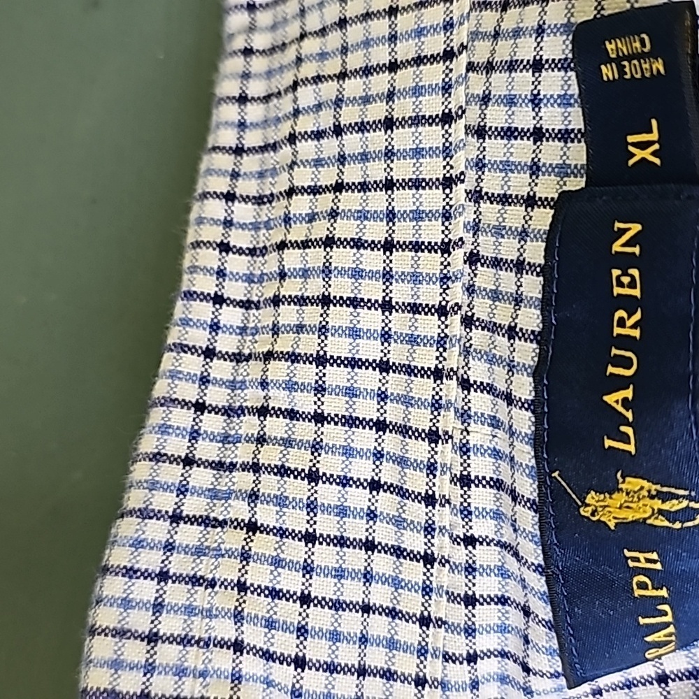Ralph lauren mens classic fit long sleeve shirt. XL plaid Preppy print Excellent - Picture 8 of 12